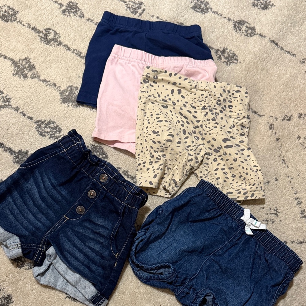 3t girls Shorts Set - Navy, Pink, Leopard, Denim